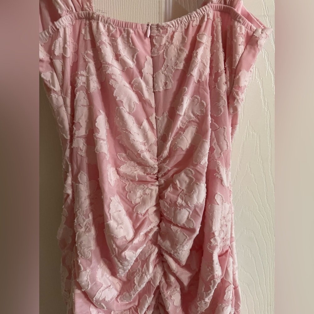 Stretch Pink Ruched Dress - Picture 2 of 3